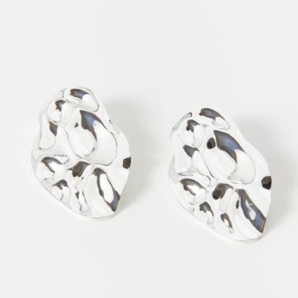 Urban Outfitters Coraline Silver tone Abstract Oversized Statement Earrings - Picture 2 of 4